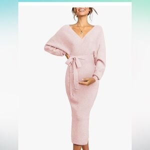 Elegant Pink Maternity Dress